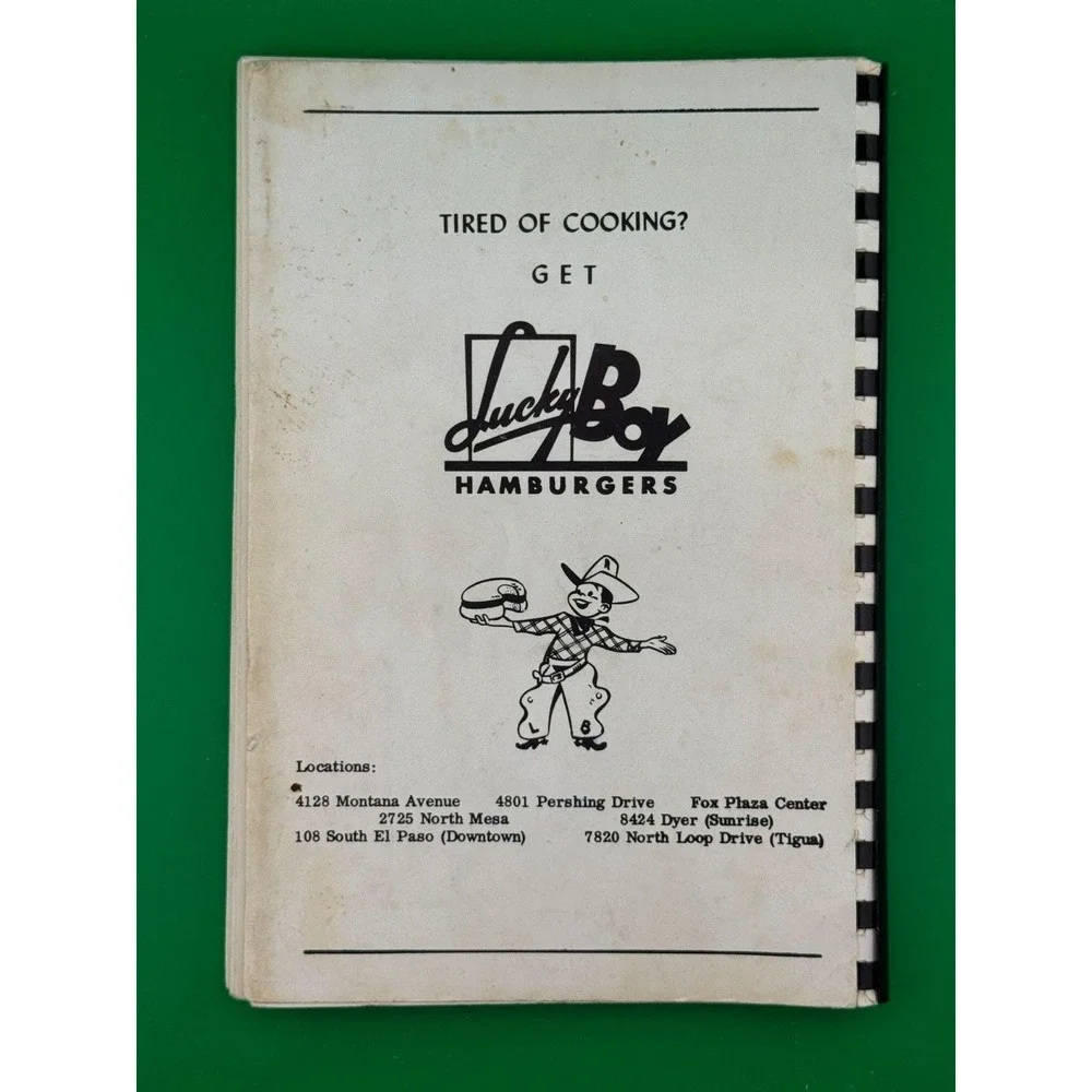 Young Matron's Cookbook El Paso TX 1965 Community Cookbook Vintage Recipes